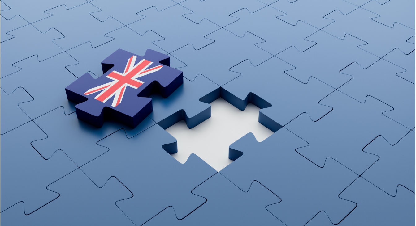 Puzzle piece showing UK flag